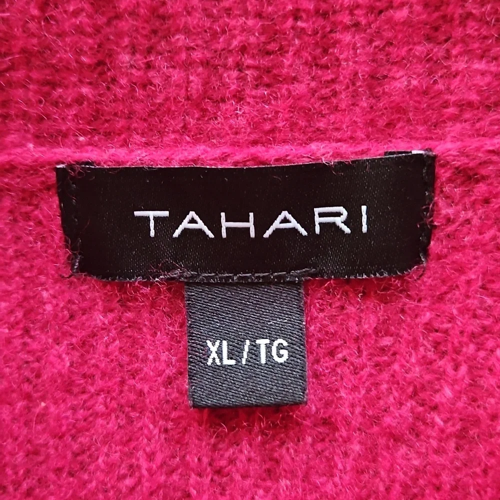 Tahari Pink Merino Wool Blend Cowl Neck Sweater XL - Picture 7 of 13